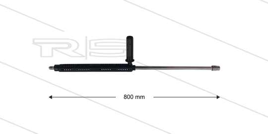 S6 Düsenrohr - L=800mm - gerade - Edelstahl - Isohalbschalen L=387mm - mit Handgriff - 600 Bar