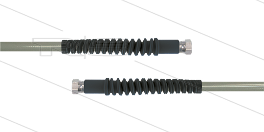 Carwash Titan-Slide Schlauch grau DN06 - 4,5m - 2 x 1/4&quot; DKR - 2x SKS schwarz - 300 Bar