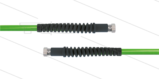 Carwash Titan-Slide Schlauch grün DN06 - 10m - 2 x 1/4&quot; DKR - 2x SKS Schwarz - 300 Bar
