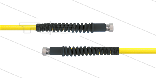 Carwash Titan-Slide Schlauch gelb DN06 - 4,5m - 2 x 1/4&quot; DKR - 2x SKS schwarz - 300 Bar