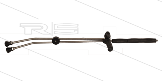 RP55 Doppellanze - L=980mm - Edelstahl - Ventil oben und festen Seitengriff - Isolierung L=295mm