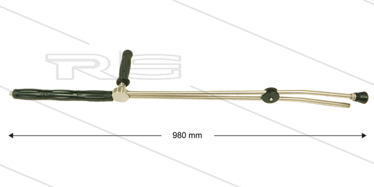 RP54-V Doppellanze für Rotordüse - L=980mm - Edelstahl - seitlichem Handgriff - Isolierung L=295mm