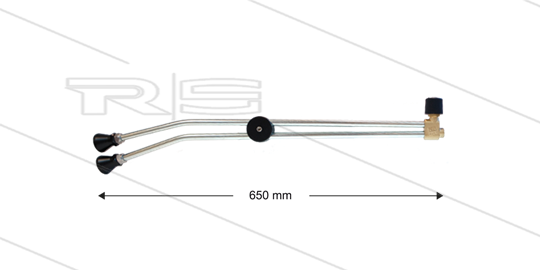 RP53 Doppellanze - L=650mm - Stahl verzinkt - Ventil oben - ohne Isolierung - 250 Bar - max 80°C