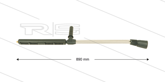 LD9 Doppellanze - L=890mm - Edelstahl - mit Seitengriff - 250 Bar - max 160°C - ohne Düse - 1/4&quot; AG