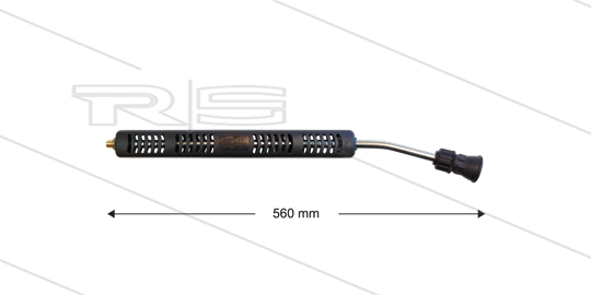 S3 Düsenrohr - L=560mm - gebogen - Stahl - mit Isohalbschalen L=360mm - 250 Bar - max 160°C - 1/4&quot;AG