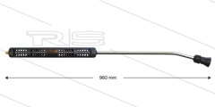 S3 Düsenrohr - L=960mm - gebogen - Stahl - mit Isohalbschalen L=360mm - 250 Bar - max 160°C - 1/4&quot;AG