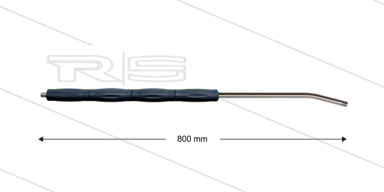 RP10 Lanze - L=800mm - gebogen - Edelstahl - Isolierung L=395mm - 400 Bar - max 80°C - 2 x 1/4&quot; AG