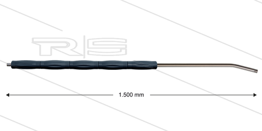 RP10 Lanze - L=1500mm - gebogen - Edelstahl - Isolierung L=495mm - 400 Bar - max 80°C - 2 x 1/4&quot; AG