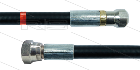 NW5 Rohrreinigungsschlauch - 20m - 200 Bar - mit Düse mit frontbohrung - max 60°C - 1/4&quot; DKR