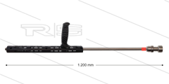 RP72 Schaumlanze - L=120cm - Düse 3,2 - 1/4&quot; AG - roten Markierung - (> 26 l/min)