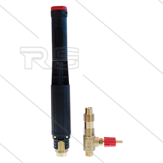 LS12 - Schaumlanze - schwarz (Düse 2,1mm) + injektor (Düse 1,4mm - 055) - 60 bis 200 Bar - 8 bis