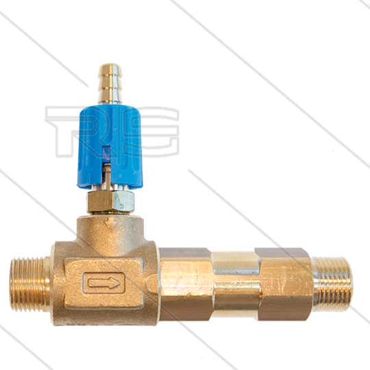 LS12 - Schauminjektor - Messing - Ø1.8mm (090) - 220 Bar - 28 l/min - max 90°C - 2x 3/8&quot; AG