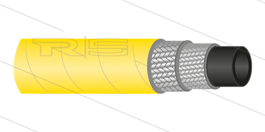 HD-Schlauch 2SC-08 (5/16&quot;) - Tierfettbeständig - gelb - 400 Bar - Ø15,5mm - 120°C