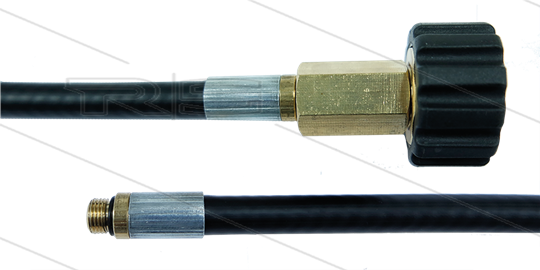 NW6 Rohrreinigungsschlauch - 20m - 300 Bar - ohne Düse - max 100°C - 1/8&quot; AG x M22x1,5 HV