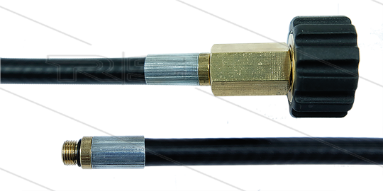 NW6 Rohrreinigungsschlauch - 25m - 300 Bar - ohne Düse - max 100°C - 1/8&quot; AG x M22x1,5 HV