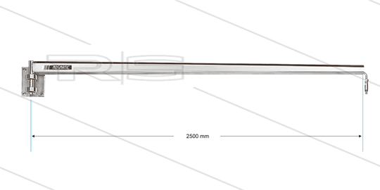 WAN - Wandausleger mit INOX-Rohr - L=2500mm - Ohne Rückstellung - Ein 1/4&quot; IG x Aus 1/4&quot; AG