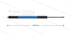 Düsenrohr "Iso77" - L=1000mm -  gerade - Edelstahl - Handgriff L=400mm - schwarz/blau/schwarz - max 80°C  - 400 Bar - 2 x 1/4" AG