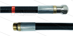 NW5 Rohrreinigungsschlauch - 35m - 200 Bar - mit Düse mit frontbohrung - max 60°C - 1/4" AG